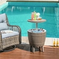 thumbnail image 2 of Gymax 10 Gallon Cooler Bar Table w/ Telescopic Tabletop 3-in-1 Coffee Table Ice Bucket, 2 of 10
