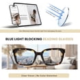 thumbnail image 6 of RESJOK 3 Pack Tortoiseshell Reading Glasses  Blue Light Blocking Readers Oversize Oprah Square Anti Glare Reading Glasses for Women & MenEyestrain Spring Hinge Trending Eyeglasses Lightweight, 6 of 8