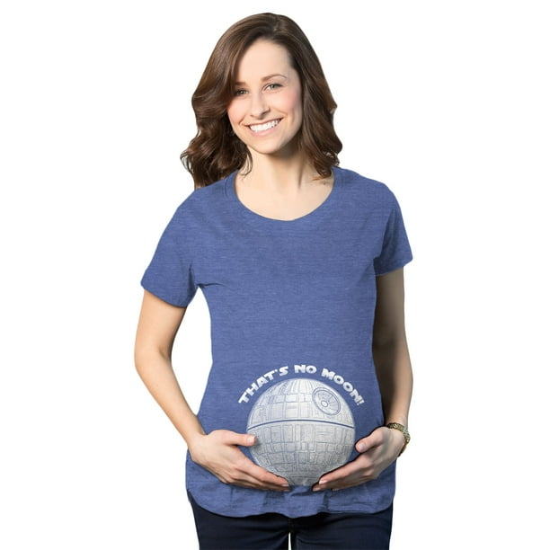 Maternity Thats No Moon Cute T Shirt Funny Pregnancy Announcement Baby Bump  Tee (Royal) - S 