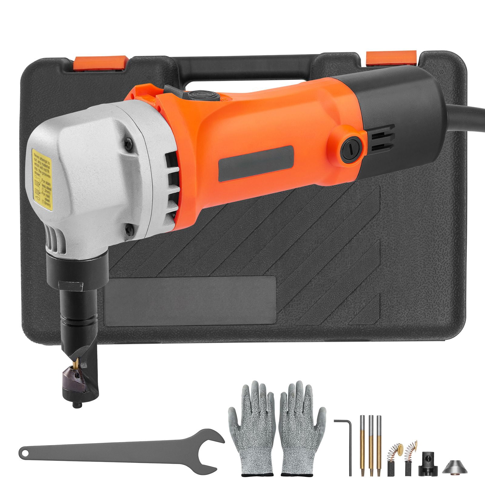 550W Sheet Metal Nibbler with 2200 RPM, 360° Rotating Head, 0.06" Cutting Capacity, for Carbon Steel Stainless Steel Plastic