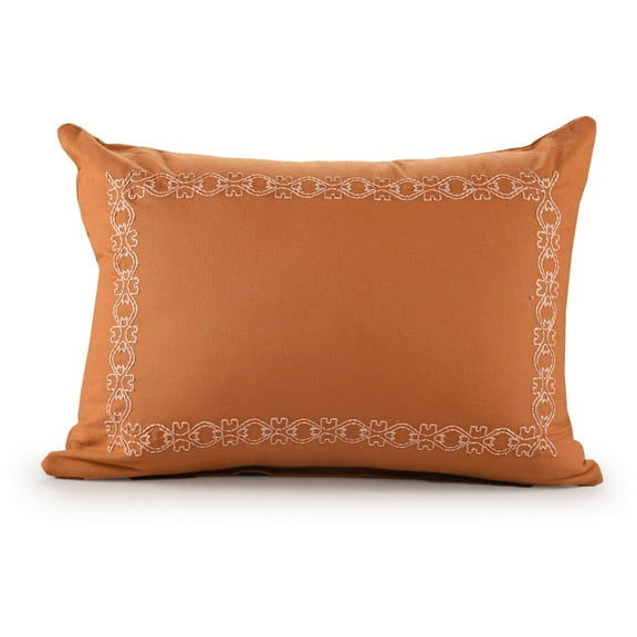 LR Home Dainty and Delicate Embroidered Border Throw Pillow