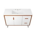 thumbnail image 6 of Sink Vanity Cabinet, Cherry White, Wood, Mid Century Hotel Bedroom Bathroom, Modern Contemporary HB34099, 6 of 10