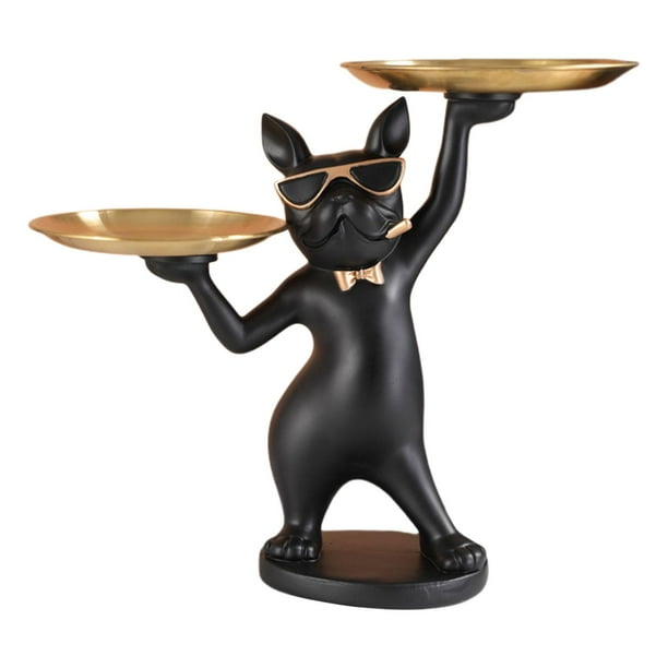 llavero de estatua de resina Francés Estatua Bandeja Arte Escritorio Estatuilla Mesa Decoración Regalo Negro
