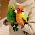 thumbnail image 6 of Lifelike Green Parrot Soft Stuffed Animal, 9.8in Cute Plush Parrot Bird Pet Toy Gift for Friends, 6 of 7