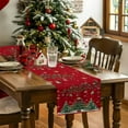 thumbnail image 5 of nqOlkjepod Red Christmas Tree Table Runner 90 Inches Long Farmhouse Dress Scarves, Xmas Tree Snowflake Balls Botanical Dining Tablerunner for Coffee Table/Kitchen Island/Party Décor, 13" x 90", 5 of 7