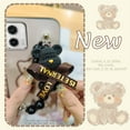 thumbnail image 4 of LYM-Phone Case For MOTO G 5G 2023, Waterproof Dirt-resistant Bear bracelet Black pearl pendant Back Cover Cartoon Skin-friendly feel protective case cute silicone soft case Simplicity, 4 of 9