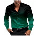 thumbnail image 3 of Camisa informal de negocios con estampado 3D de cuadros que cambia de color claro 2024 para hombre, formal, de primavera y verano, con solapa, manga larga, azul, S-5XL, 3 of 4