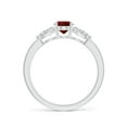 thumbnail image 2 of ANGARA Natural Oval Garnet Three Stone Ring with Pear Diamonds in Platinum (7x5mm Garnet) | January Birthstone, Anniversary, Jewelry Gift for Women | Natural Garnet Ring (Ring Size - 6), 2 of 8