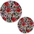 thumbnail image 7 of SKYSONIC Vintage Leopard Skin Flowers Pot Holders Trivets, 2 Pcs Heat Resistant Trivets, Cotton Thread Weave Mats for Hot Pads Pans Pot Bowl Teapot for Kitchen Decor, 7 of 7