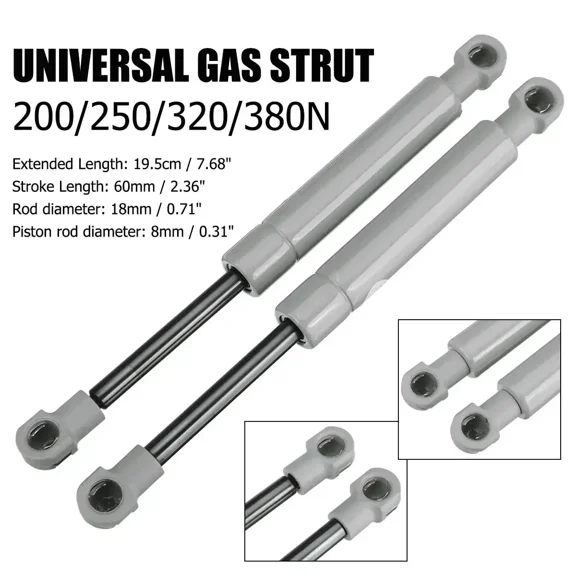 200-380N 195mm 8mm for RV Bed Window Bus Caravans 2pcs Car Gas Strut Bars Gas Spring Hood Support Rod Shock Lift
