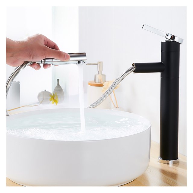 Bathroom Faucets Pull Out Basin Mixer Sink Faucet Washbasin Taps 360°
