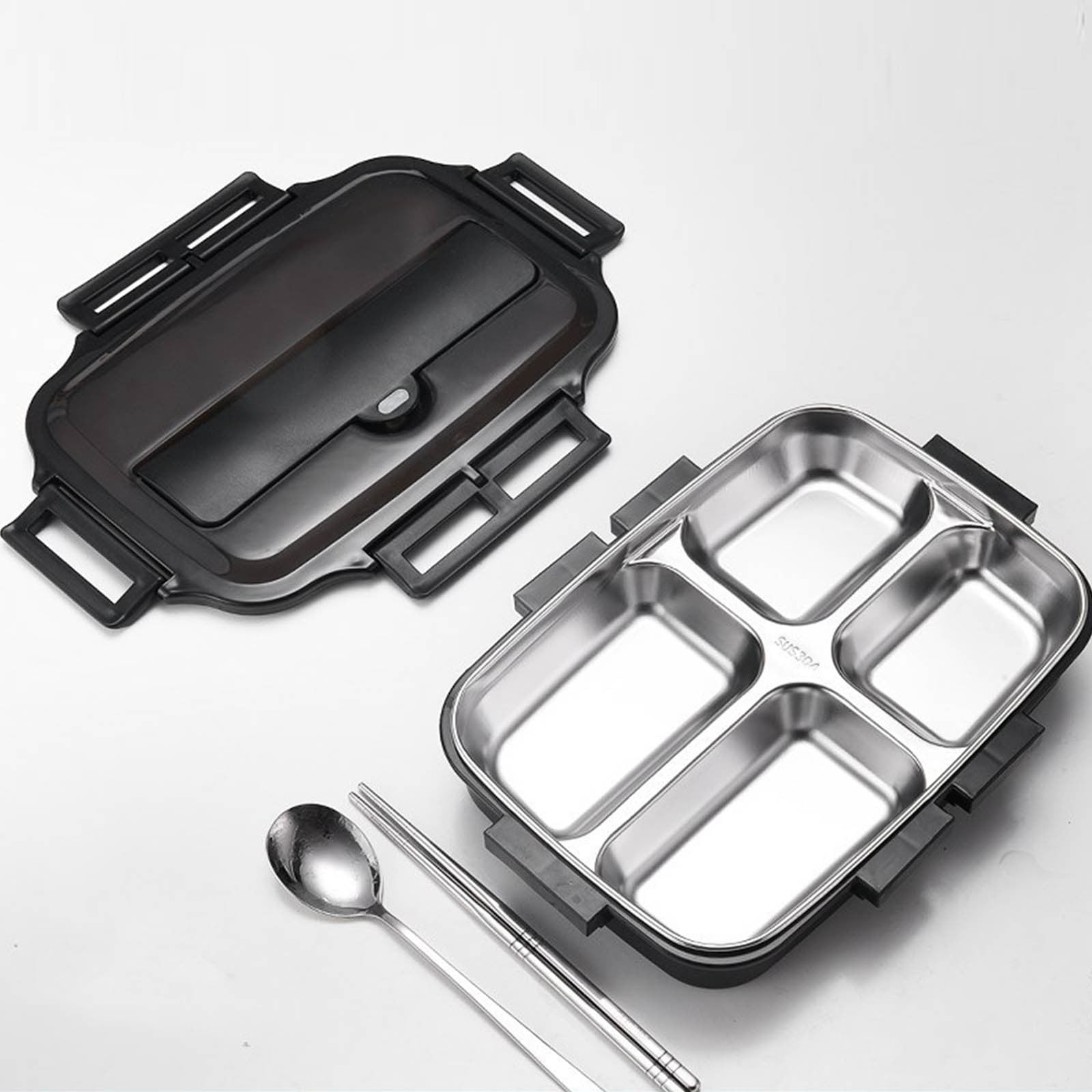 Stainless Steel Insulated Multi Layer Bento Food Container Storage Lunch Box 1L