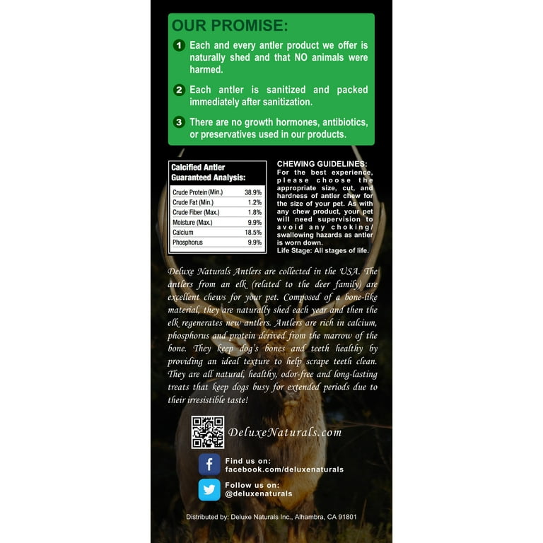 Deluxe Naturals Small Whole Elk Antler Chews, 2 Pack photo 3