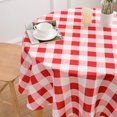 thumbnail image 1 of Red Round Tablecloth 60 Inch Red and White Buffalo Plaid Gingham Checkered Table Cloth - Polyester Table Cover Reusable Waterproof Wipeable for Holiday Party Picnic Dinning Decorations, 1 of 6