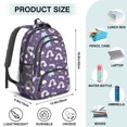 thumbnail image 5 of Unicorn and Rainbow Purple Pattern Backpack for School, Cute School Bag with Adjustable Shoulder Straps and Padded Back, 16.9"x12.6"x5.9", 5 of 5