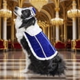 thumbnail image 4 of Halloween Christmas King Dog Costume, Royal Blue Cape and Crown Hat Dog Halloween Costumes, Fancy Pet Halloween Costumes, King Dog Costume for Party Photoshoot (Blue), 4 of 5