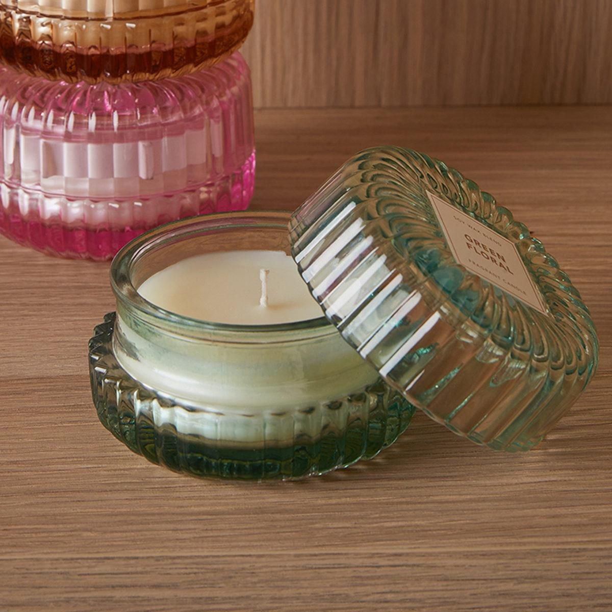 Bougie florale Anko verte Bougie verte