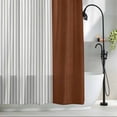 thumbnail image 2 of Boho Style Stripe Fabric Shower Curtain Brown Leather Washable Shower Curtains for Bathroom, Waterproof Bath Curtain with Hooks Home Decor 36x72in, 2 of 8