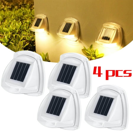 

Ledander Solar Fence Lights Outdoor : Upgrade 8 LEDs Outdoor Wall Lights Solar Powered Deck Light Decorative Lighting for Outside Stairs Fence Deck Patio Yard Pathway Porch Step (4 Pack Warm White)