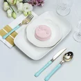 thumbnail image 4 of 24 Metallic Gold Blue 7" Forks Plastic Handle Disposable Party Home Supplies, 4 of 6