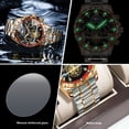 thumbnail image 3 of Reloj de Cuarzo Cronógrafo para Hombre, Correa de Acero Bicolor con Fase Lunar Impermeable de 30 M, 3 of 6
