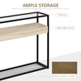 thumbnail image 4 of HOMCOM Industrial Narrow Console Table, Sofa Table, Entryway Table with Storage Shelf, Tempered Glass Top and Steel Frame for Living Room, 4 of 10