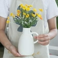 thumbnail image 4 of White Ceramic Vase Set - 2 Small Vases with Handle, Pottery Vases for Modern Home Decor, Minimalist Matte Pitcher for Fowers, Decorative Clay Vase Centerpiece Dining Table Decorations, 4 of 17