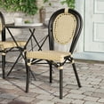 thumbnail image 3 of Flash Furniture Cannes Indoor/Outdoor French Bistro Stacking Chair Natural/Black (SDA642111NBK), 3 of 13