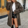 thumbnail image 5 of Lovzfmll Winter Coats for Women, Solid Color Stand Collar Coat, Faux Fur Plush Trench Jacket, Winter Clothing, 5 of 7