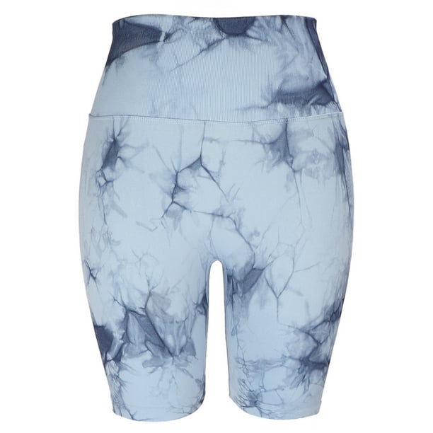 Pantalones cortos de yoga con teñido anudado, pantalones cortos de yoga de talle alto, pantalones cortos de yoga para levantamiento de glúteos, pantalones cortos de yoga para entrenamiento, diseñados con precisión