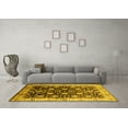 thumbnail image 3 of Ahgly Company Machine Washable Indoor Square Oriental Yellow Traditional Area Rugs, 4' Square, 3 of 4