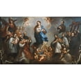 thumbnail image 2 of Aguilera, Juan Francisco de 18x12 Black Ornate Wood Framed with Double Matting Museum Art Print Titled - The Inmaculate Conception with Jesuits, 2 of 4