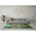 thumbnail image 3 of Ahgly Company Indoor Square Persian Turquoise Blue Traditional Area Rugs, 8' Square, 3 of 4