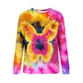 thumbnail image 4 of Fashion Women Easter Printed Round Neck Long Sleeve T-Shirt Printing Sweatshirt Blouse Tops, 4 of 5