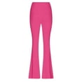 thumbnail image 4 of Gkeoshab Yoga Pants Women Women's Loose Fit Solid Color Yoga Pants - Soft & Stretchy Polyester Spandex Lounge Trousers Hot Pink M, 4 of 5