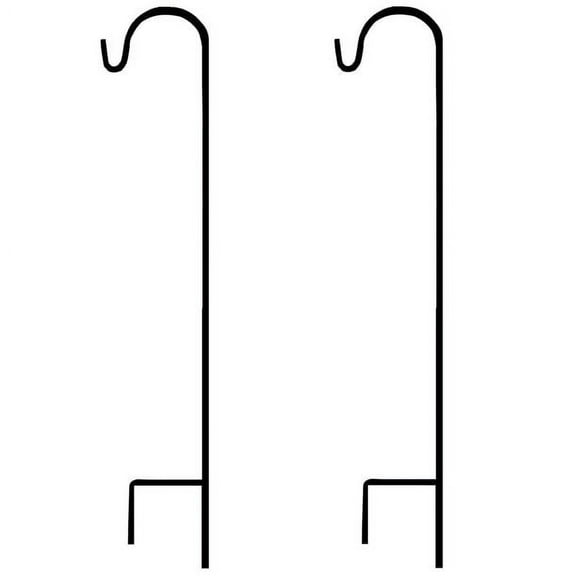 Ashman Online, Shepherds Hook 48 inch Height, Black Color, 2 Pack, 2/5 inch Thick, Super Strong, Rust Resistant Steel Hook Ideal for Use at Weddings, Hanging Plant Baskets, Bird Feeders, and Weddinig