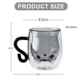 thumbnail image 2 of Taza con gato negro linda taza con asa taza de café de doble pared Kawaii gato regalo femenino 250-300 ml taza de regalo de cumpleaños para los amantes de los gatos idea Halloween Navidad., 2 of 6