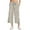 Khaki, variant on Capris for Women With Pockets High Elastic Waisted Loose Fit Printed Trousers Wide Leg Casual Summer Lightweight Palazzo Pants Mint Green 2XL