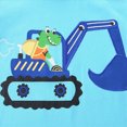 thumbnail image 6 of NOLDARES Baby Boy Summer Clothes 2pcs Crewneck Short Sleeve Shirt Cotton Shorts Dinosaur Truck Print Outfits(Blue,6-7 Y), 6 of 9