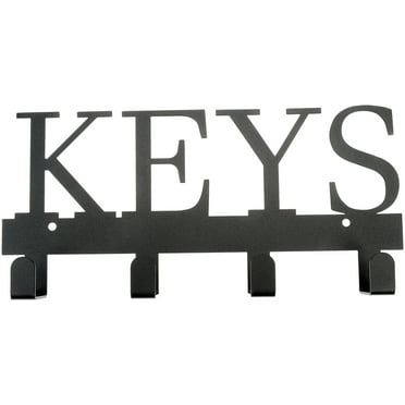 Mainstays Key Rack, 4 Hooks, Black Finish, Mounting Hardware Included