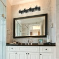 thumbnail image 4 of Yep by Golden Lighting Hines 4-light Vanity in Matte Black and Seeded Glass, 4 of 6