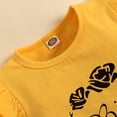 thumbnail image 4 of Sinhoon Toddler Infant Baby Girl Sister Matching Outfits Letter Romper T-shirt Sunflower Shorts/Skirt Dress Clothes Set (Big Sister,18-24 Months), 4 of 8