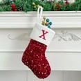 thumbnail image 3 of Odeerbi Family Initial Christmas Stocking Knit Xmas Socks Decoration Christmas Letter Solid Wool Stocking Pendant Christmas Decorations Gift Bag Socks Red, 3 of 4