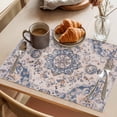 thumbnail image 3 of Floral Vintage Placemats Set of 8, Boho Tribal Style Flowers Non-Slip Place Mats Washable Table Mats for Kitchen Dining Table Decorations Indoor/Outdoor, 3 of 9