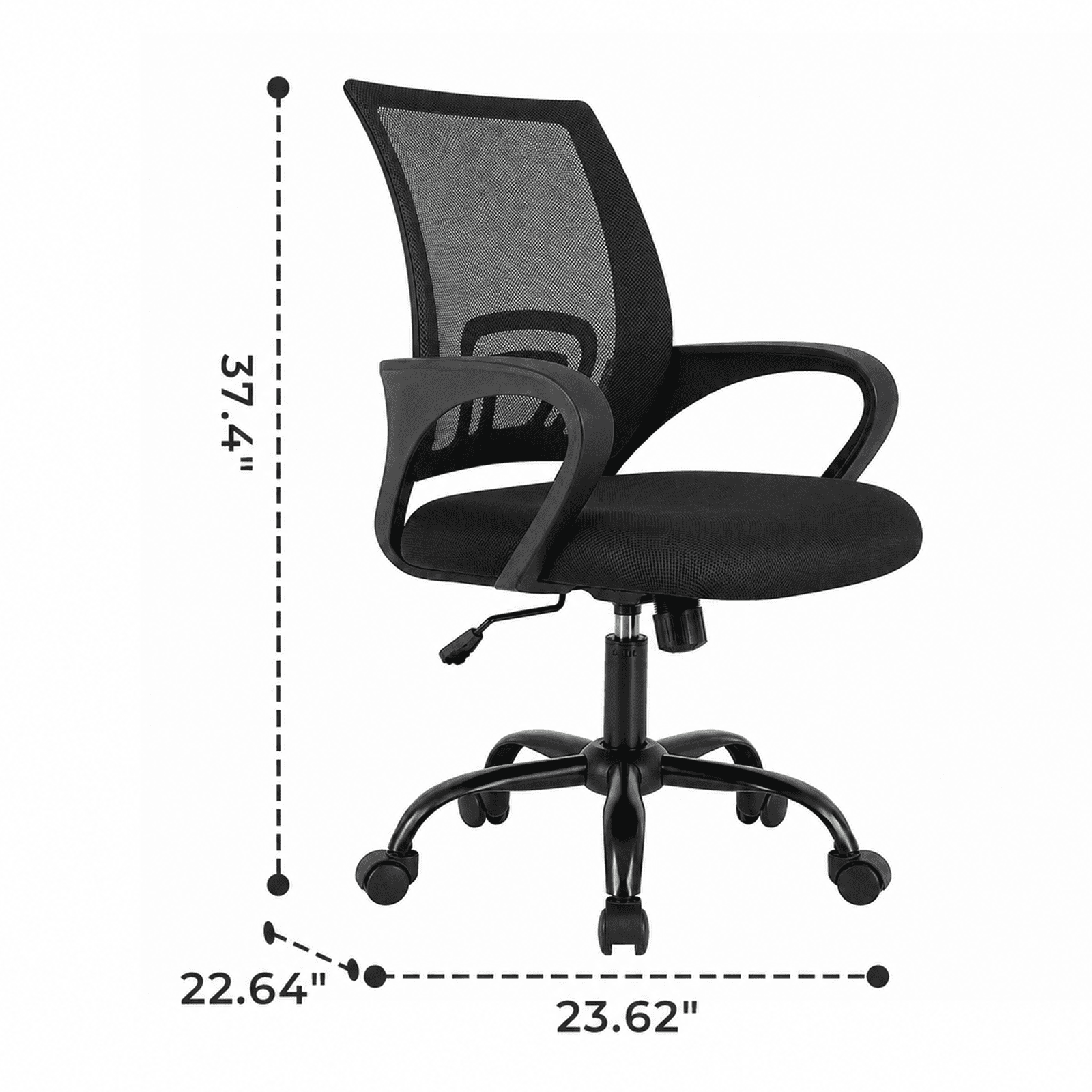 Alvantor 2 Set Office Chair, Ergonomic Mesh Desk Chair with Lumbar Support and Fixed Armrests, Adjustable Height & 360° Swivel, 250lbs
