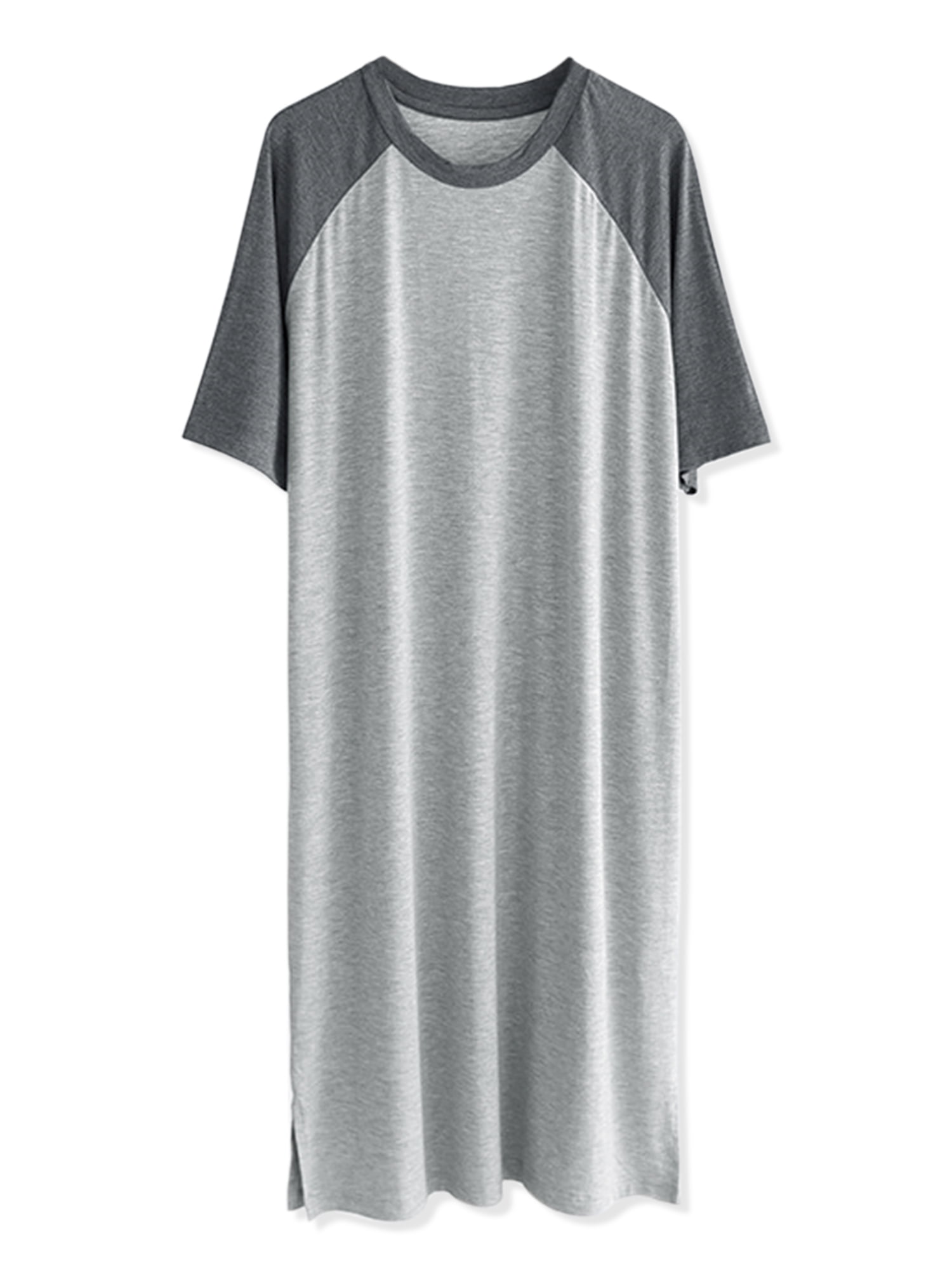 Unique Bargains Men's Nightshirt Raglan Sleeves Lounge Nightgown