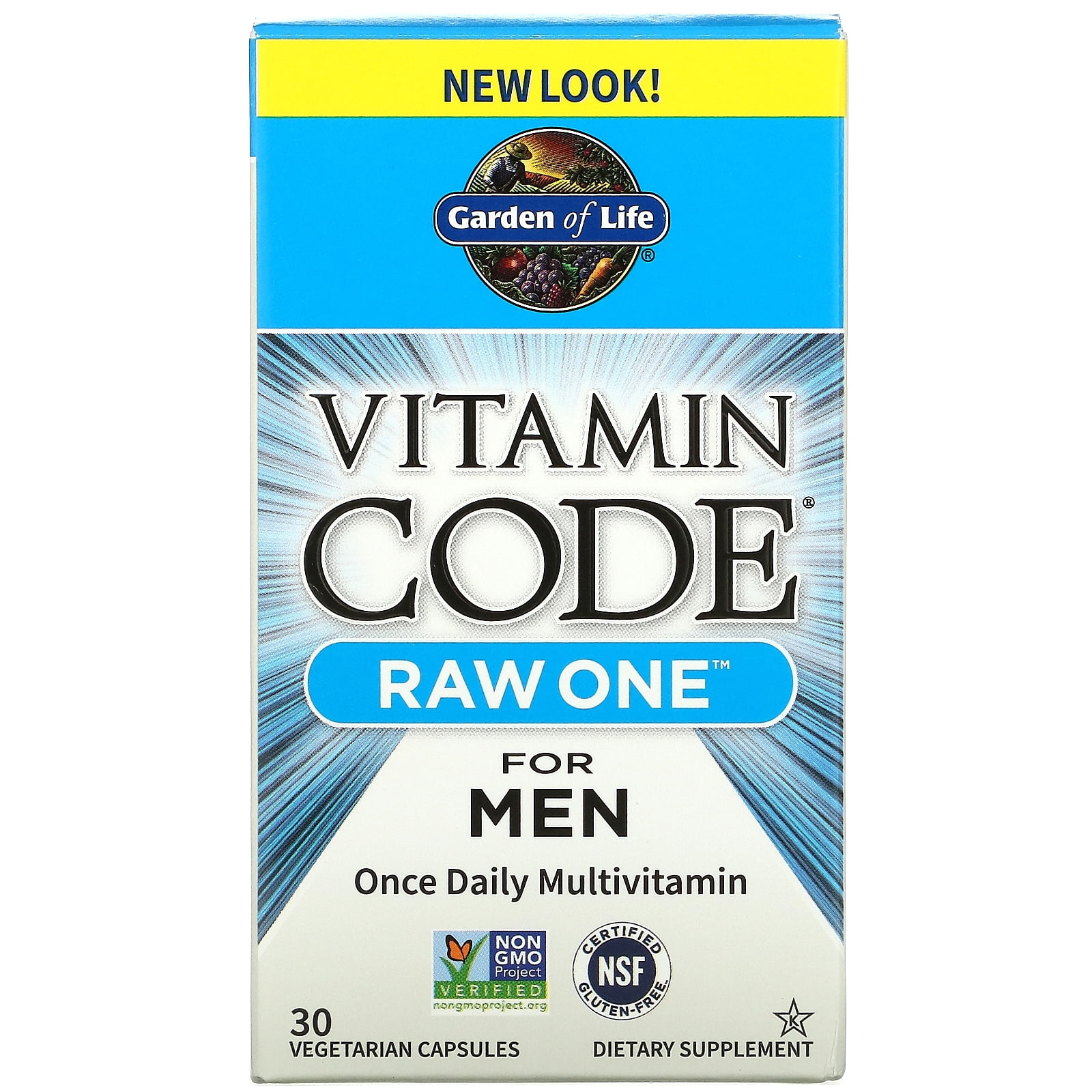 Garden Of Life Vitamin Code Raw One Multi For Men 30 Vegetarian Capsules Walmart Com