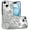 Flower Silver, variant on For Apple iPhone 16 Plus (6.7") Luxury Floral Design Sparkle Glitter Diamond Crystal Rhinestone Shimmer Bling Plating Thick TPU Hard PC Cover, XPM Phone Case [Flower Silver]