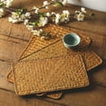 thumbnail image 3 of 2Pcs Natural Seagrass Placemats Woven Rattan Place Mat 17 x 11.8" Rectangular Table Mats, Sea Grass Meal Placemat Bamboo Place Mats for Dining Table Home Kitchen Picnic Table Decor (Coffee), 3 of 8