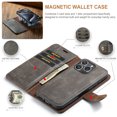 thumbnail image 4 of Dteck Case for iPhone 15 Pro Max Wallet 2 in 1 Magnetic Detachable Folio Flip Leather Case for Men Women,Gray, 4 of 6